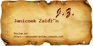 Janicsek Zalán névjegykártya